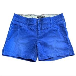 Prana Size 12 Corduroy Shorts Stretch Cotton Cobalt Blue